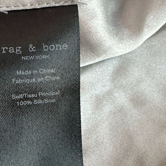 Rag & Bone Debbie XXS Silk Surplice long sleeves gray Minimalist blouse - Picture 10 of 12